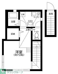 ヴィエント下井草 2階1Kの間取り