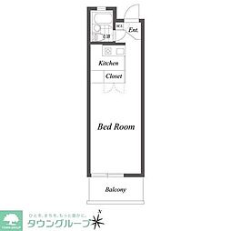 ＤｅＬＣＣＳ鷺ノ宮 2階ワンルームの間取り
