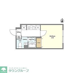 ガーデンレジデンス恵比寿 1階1Kの間取り