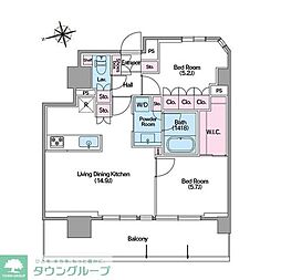 コンフォリア東新宿ステーションフロント 11階2LDKの間取り