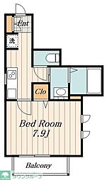 サザンハウス 103 1階1Kの間取り