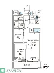 防音マンションプラネソシエプラス桜台 2LDKの間取図画像