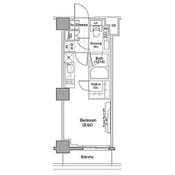 ザ・パークハビオ新宿 ワンルームの間取図画像