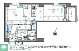 ZOOM新宿南Second 1LDKの間取図画像