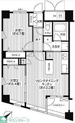 COSMOSREIDShinjukuYochomachi 2LDKの間取図画像