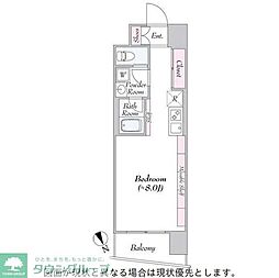 ヴァンテ・アン神楽坂 1Kの間取図画像