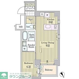 ガーデン原宿 1LDKの間取図画像