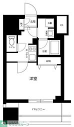 コンシェリア神楽坂 1Kの間取図画像