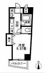 ジュネス白金 1Kの間取図画像