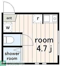 グレースサイネリア ワンルームの間取図画像