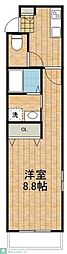 ゲミュートリヒ 1Kの間取図画像