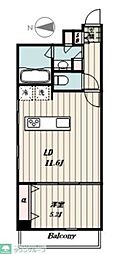ライズ若木通り 1LDKの間取図画像