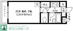 ファインコート北新宿 1Kの間取図画像