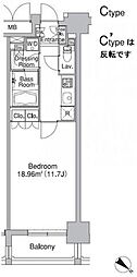 レジディア市ヶ谷2 1Kの間取図画像