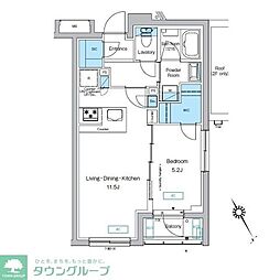 プレディアコート代々木上原 1LDKの間取図画像