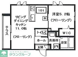 マンション 渋谷区上原2丁目 1LDKの間取図画像