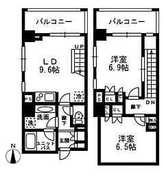 レジディア中落合-C 2DKの間取図画像