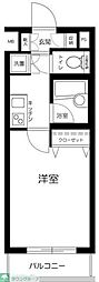 プレール・ドゥーク西新宿 1Kの間取図画像