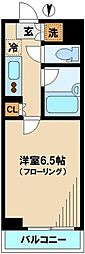 ルーブル早稲田六番館 1Kの間取図画像