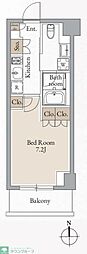 クロスレジデンス高田馬場 1Kの間取図画像