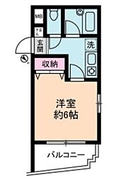 CrescentMOTONES 1Kの間取図画像