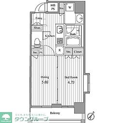 NCRe新宿中央公園 2Kの間取図画像