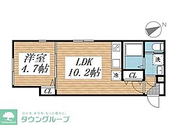 creal高田馬場III 1LDKの間取図画像