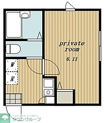 仮称)中野区中央1丁目新築PJ 1Kの間取図画像