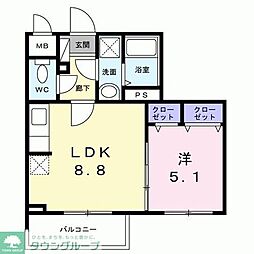 ベラシティ 1LDKの間取図画像