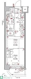 クレイシアIDZ幡ヶ谷 1DKの間取図画像