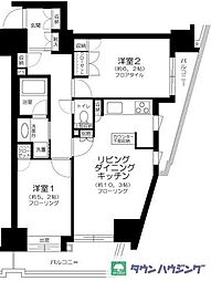 アクティヴュー新宿 2LDKの間取図画像