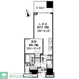 富久クロスコンフォートタワー 1LDKの間取図画像