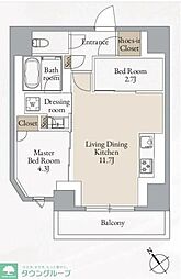 クロスレジデンス高田馬場 1SLDKの間取図画像