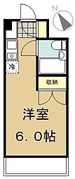スカイコート落合2 1Kの間取図画像