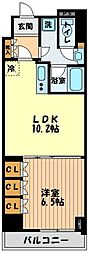 レジディア杉並方南町 1LDKの間取図画像