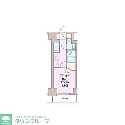 リージア曙橋 1Kの間取図画像
