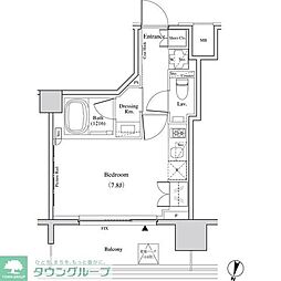 ザ・パークハビオ代々木 ワンルームの間取図画像
