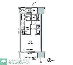 パークキューブ板橋本町 4階1Kの間取り