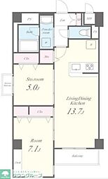 都営三田線 西高島平駅 徒歩9分の賃貸マンション 1階1SLDKの間取り