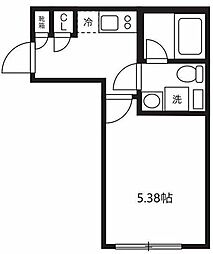都営三田線 本蓮沼駅 徒歩5分の賃貸マンション 2階1Kの間取り