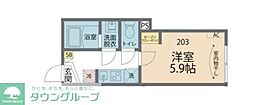 東京メトロ南北線 志茂駅 徒歩4分の賃貸アパート 2階1Kの間取り