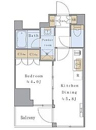 埼玉高速鉄道 赤羽岩淵駅 徒歩4分の賃貸マンション 7階1DKの間取り