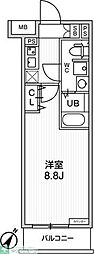 都営三田線 板橋本町駅 徒歩8分の賃貸マンション 4階1Kの間取り