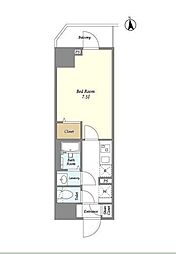 東京メトロ南北線 王子神谷駅 徒歩8分の賃貸マンション 6階1Kの間取り