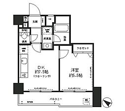 JR埼京線 十条駅 徒歩7分の賃貸マンション 10階1DKの間取り