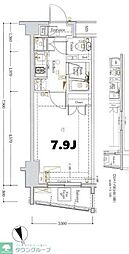 都営三田線 本蓮沼駅 徒歩8分の賃貸マンション 2階1Kの間取り
