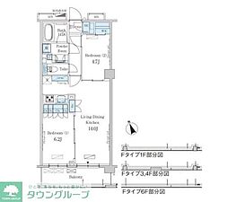 JR山手線 駒込駅 徒歩8分の賃貸マンション 1階2LDKの間取り