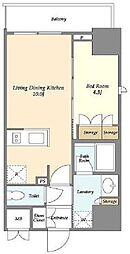 JR埼京線 板橋駅 徒歩6分の賃貸マンション 8階1LDKの間取り