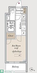 JR京浜東北・根岸線 川口駅 徒歩3分の賃貸マンション 3階1Kの間取り