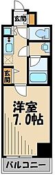 JR埼京線 北赤羽駅 徒歩11分の賃貸マンション 3階1Kの間取り